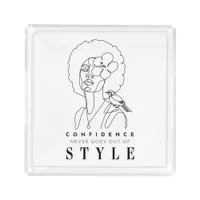 Confidence and Beauty Positive Affirmation Acrylic Tray