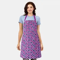 Chic Abstract Mermaid Scale Pattern In Pink Apron