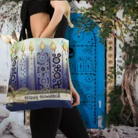 Elegant Candles Happy Hanukkah Tote Bag