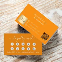 Orange qr code business logo loyalty card