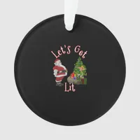 Let's Get Lit Santa Christmas Tree Design Ornament