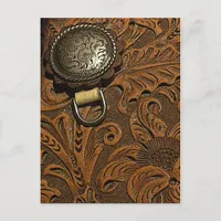 Tooled Leather Saddle Postcard