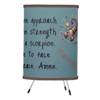 Kids Christian Prayer Woodland Scorpion on Blue | Tripod Lamp