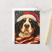 Christmas Bernese Mountain Dog Postcard