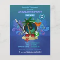 Purple Summer Club Beach Graduation Party Flyer