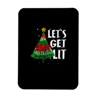 Let's Get Lit Funny Christmas Drinking Men Women Magnet