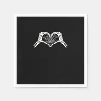 Skeleton Heart Hands Spiderweb Halloween Spooky Wo Napkins