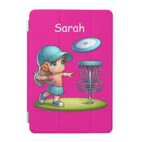Cute Little Girl Playing Disc Golf Personalized iPad Mini Cover