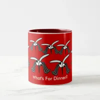 Funny Mosquitoes Flying What's For Dinner Two-Tone Coffee Mug