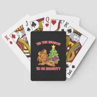 Tis The Season To Naughty Gingerbread Man Couple Poker Cards