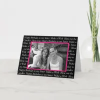 Personalized Photo Happy Birthday to my Sister Card