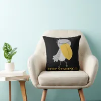 Funny Shoebill Stop Staring Throw Pillow