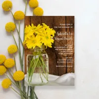 Mason Jar and Yellow Daisies Wedding Stationery