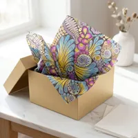 Colorful Hand-Drawn Abstract Doodle Swirl Pattern Tissue Paper