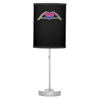Bone Hands Heart Bisexual Goth Minimal Design Table Lamp