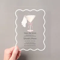 Taken Not Stirred Martini Bachelorette Party Acrylic Invitations