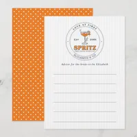 Preppy Love at First Spritz Bridal Shower Advice Card