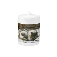 Cat Sleeping on a Bed by Claude Monet Teapot