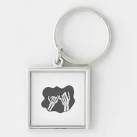 Skeleton Heart Hands Promise Symbolic Feeling Keychain