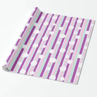 Pink and Teal Polka Dot Striped Gift Wrap