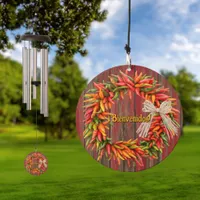 Southwest Chile Ristra Wreath Bienvenidos Wind Chime