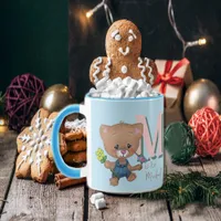 Cute Teddy Bear Baby Light Blue Mug