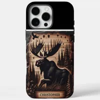 Moose And Stars Custom Wood Sign iPhone 16 Pro Max Case