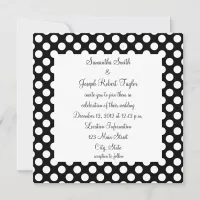 Black and White Polka Dot Wedding Invitation