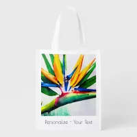 *~* AP10 Bird of Paradise Art Painting #23 Grocery Bag