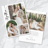 Modern Photo Arch Calligraphy Together Wedding Thank You Card