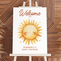 Sunshine Boho Cute Sun Baby Shower Welcome Foam Board