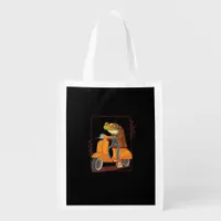 Frog Scooter Mushroom Goblincore Academia Grocery Bag