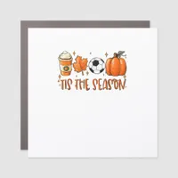 Tis The Season Leaf Latte Autumn Football Car Magnet