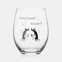 Gewurztraminer Gesundheit White Wine  Stemless Wine Glass