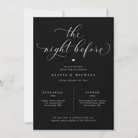 Black Elegant Wedding Rehearsal Dinner Invitation