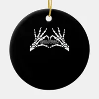 Halloween - Skeleton Hands Heart Ceramic Ornament