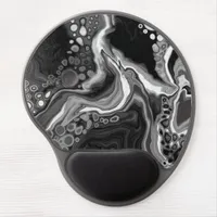 Black and White Marble Digital Fluid Art    Gel Mouse Pad