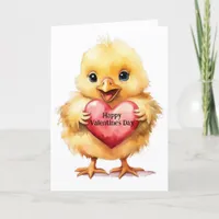 Adorable Baby Chick Valentine's Day Card