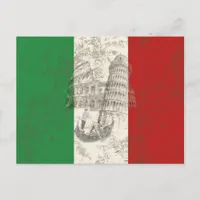 Flag and Symbols of Italy ID157 Postcard