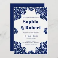 Mexican Blue Talavera Wedding Invitation