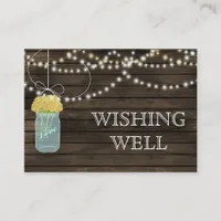 Barnwood mason jars,yellow flowers wishing well enclosure card