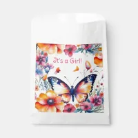 Butterfly in Flowers Girl's Baby Shower Favor Bag