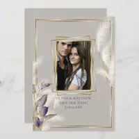 Chic Pampas Grass Photo Save the Date Invitation