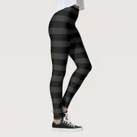 Black and Grey Stripes Leggings