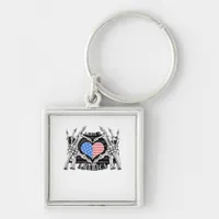 America Skeleton Hands Graphic Impression Keychain