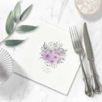 Watercolor Bouquet Wedding Lilac ID654 Napkins