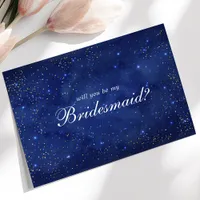 Watercolor Galaxy Cosmic Will You Be My Bridesmaid Invitation