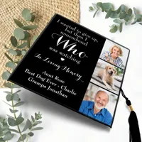  Memorial Personalized Modern Graduate 3 Photo Graduation Cap Topper