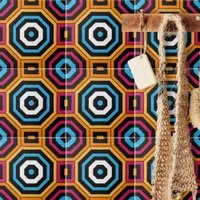 Colorful Modern Octagon and Square Geometric Ceramic Tile