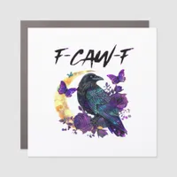 Crow F Caw F Funny Bird Moon Gothic Design Car Magnet